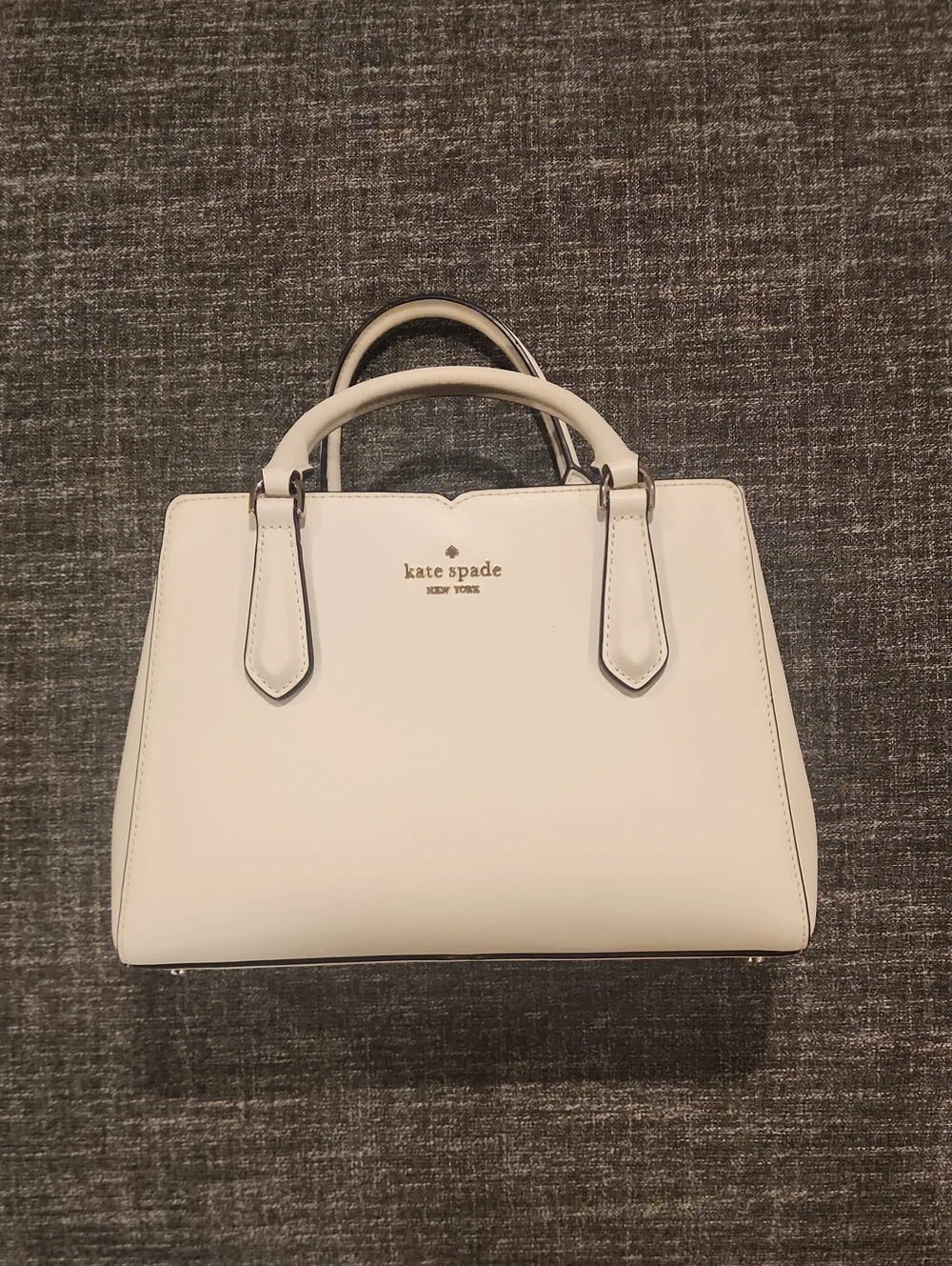 kate spade White Leather Structured Top-Handle Satchel